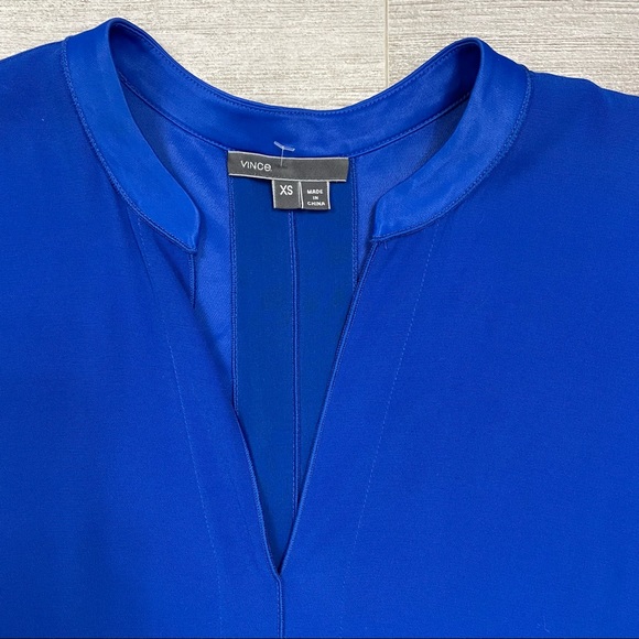 Vince V-Neck Tunic Dress Cobalt Blue Size XS - Picture 6 of 9